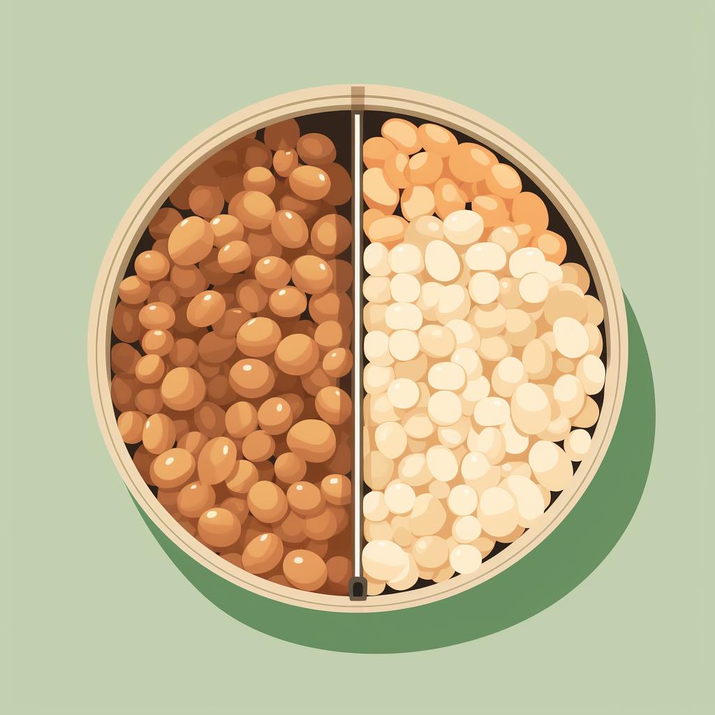 A can of chickpeas divided into portions for different meals